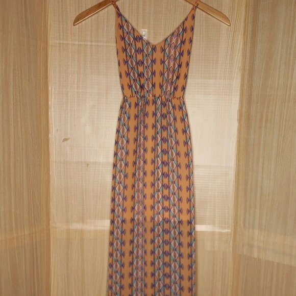 En Creme Womens Peach Boho Maxi Dress Small - Picture 1 of 11